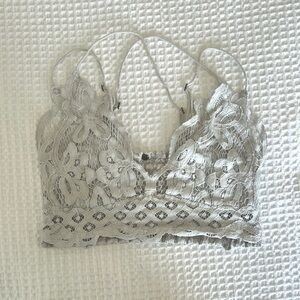 Free People Adella Lace Gray Bralette Size M
